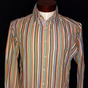 Robert Graham Men's Medium Stripe Shirt Vintage